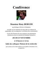 Conférence de M. Rony Berger